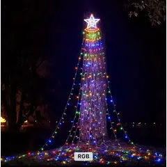 GENERICO - Arbol Cortina De Navidad Luz Multicolor