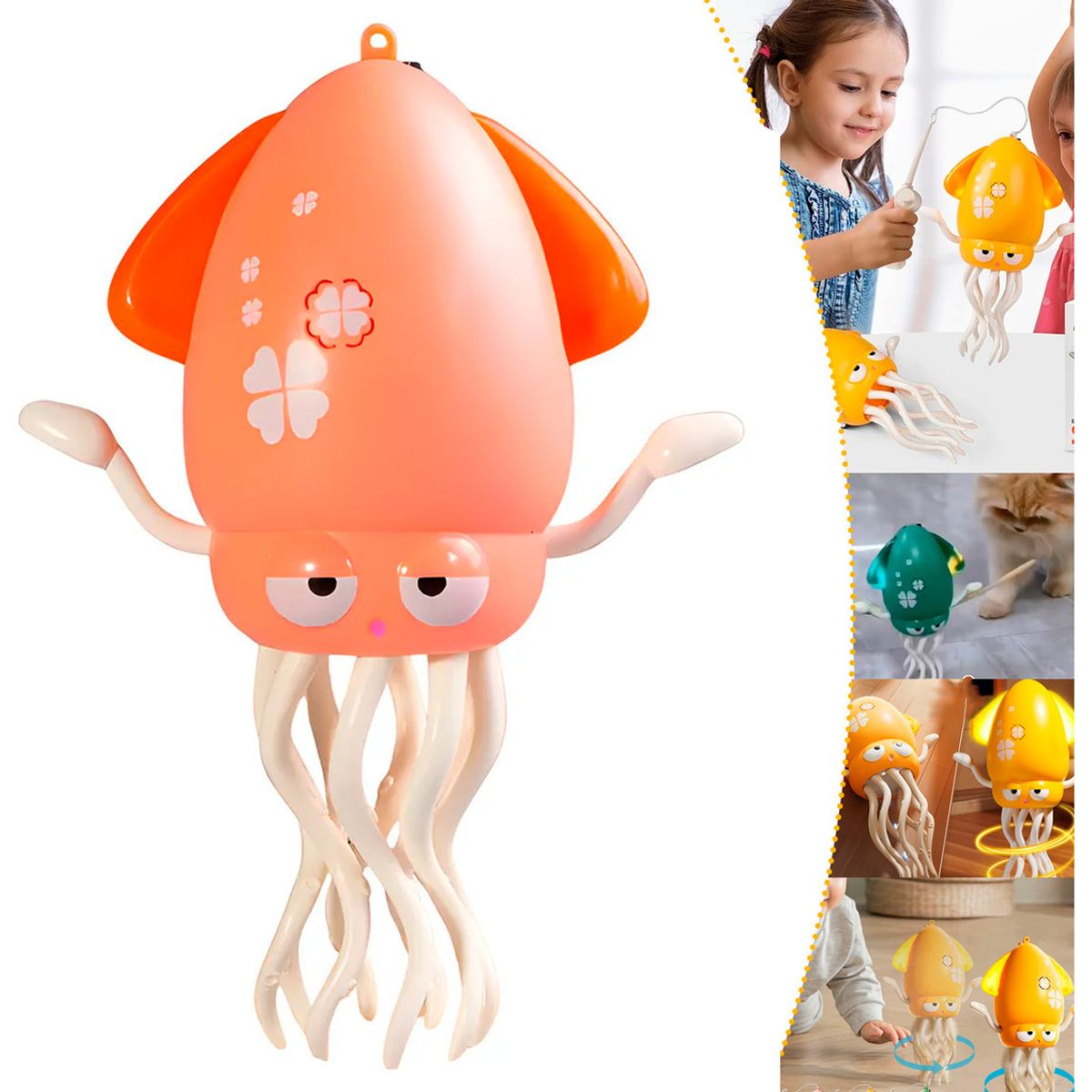 HOMEBRANDT - Pulpo Bailarin Interactivo Luces Musica Evita Obstaculo Rosa