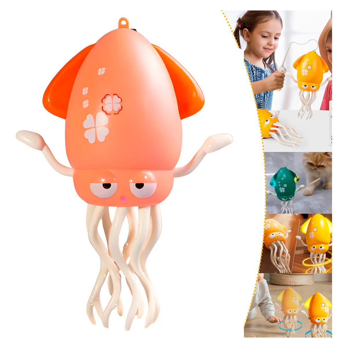 HOMEBRANDT - Pulpo Bailarin Interactivo Luces Musica Evita Obstaculo Rosa