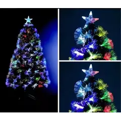 GENERICO - Árbol Navidad Fibra Óptica 210cm Luces Decoración Colores