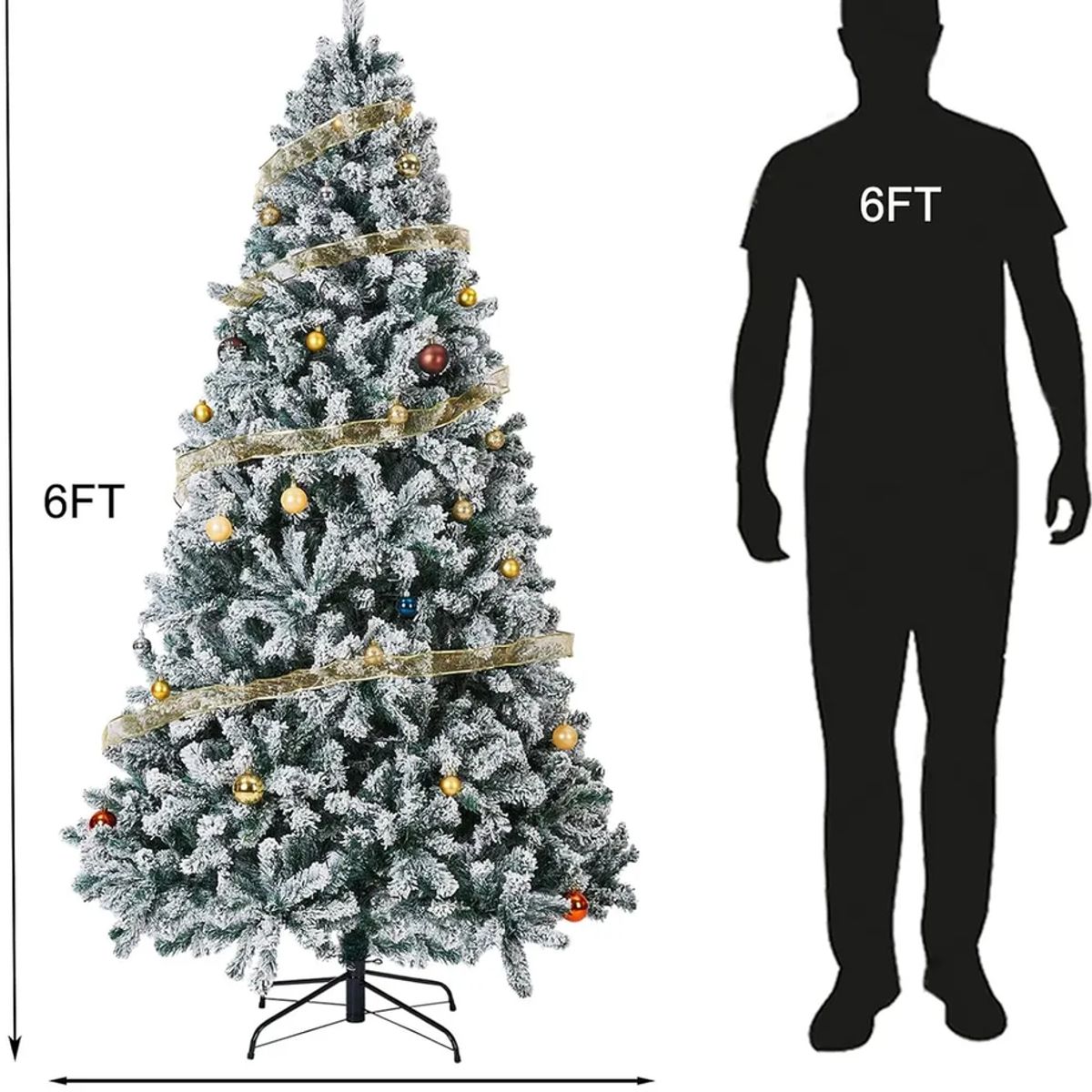 GENERICO - Árbol De Navidad De Nieve Con Luces Led 180cm Preiluminado