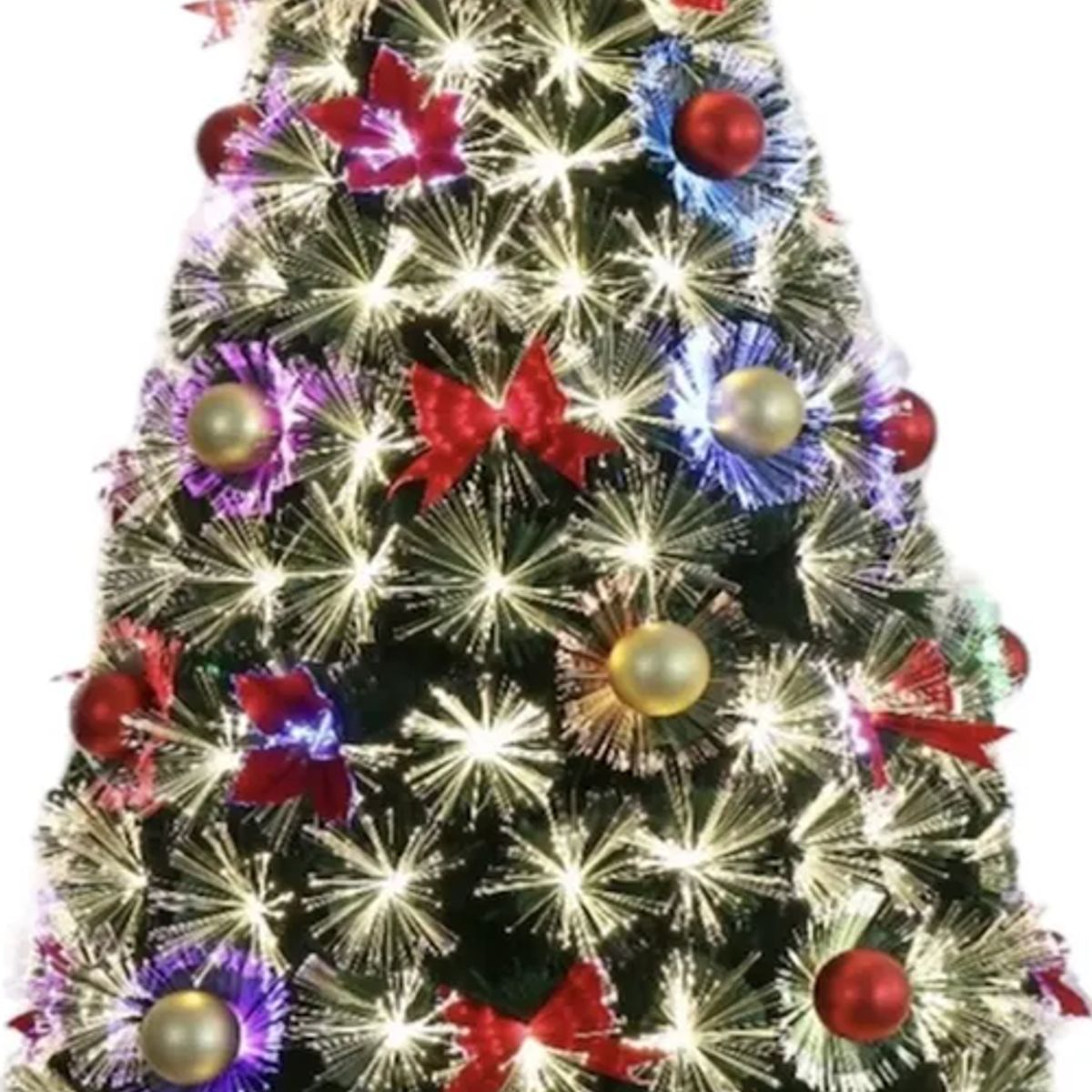 GENERICO - Árbol De Navidad Con Luces Incorporadas Fibra Óptica 180cm