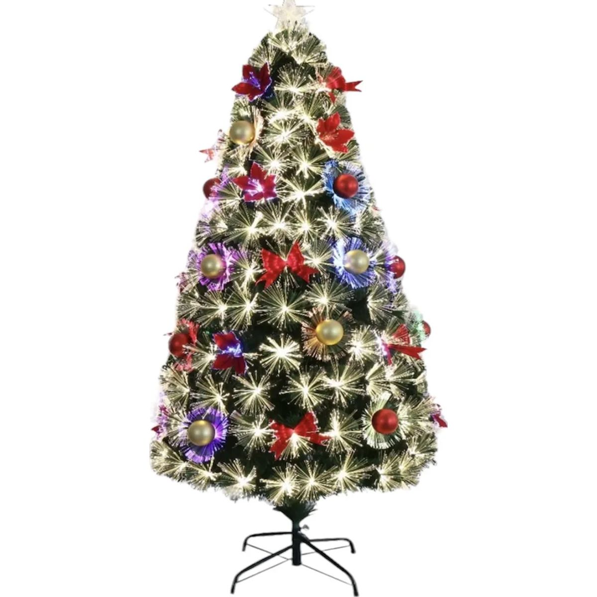 GENERICO - Árbol De Navidad Con Luces Incorporadas Fibra Óptica 180cm