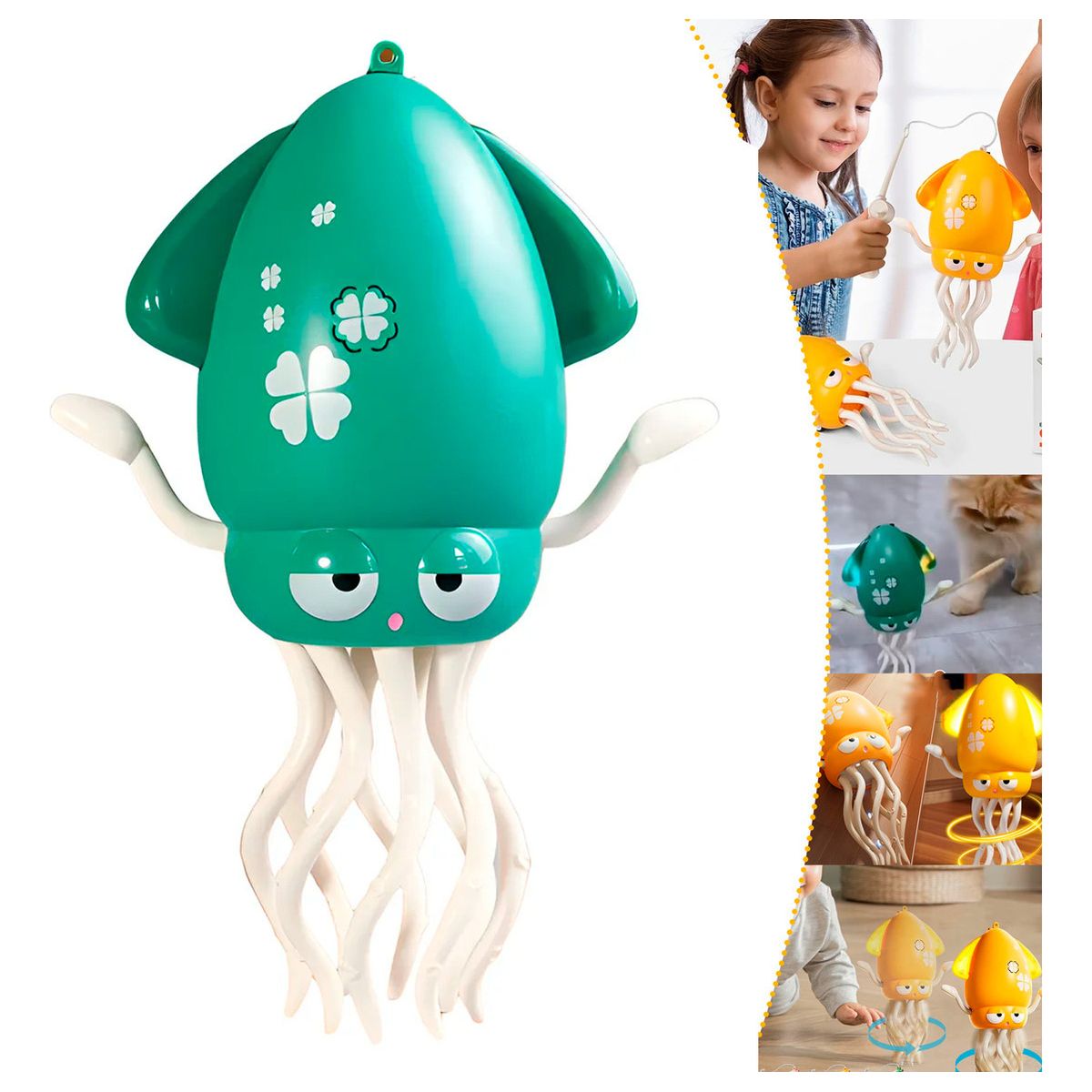 HOMEBRANDT - Pulpo Mágico Interactivo Bailarín Sonido Y Luces Niños Verde