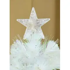 GENERICO - Árbol De Navidad Fibra Óptica Con Luz Led Blanco 210 Cm