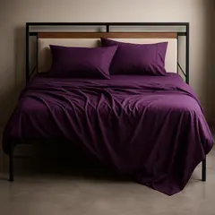 ARMONIA - Sábana 2½ Plazas 800 Hilos Liso Rojo v6 7EF