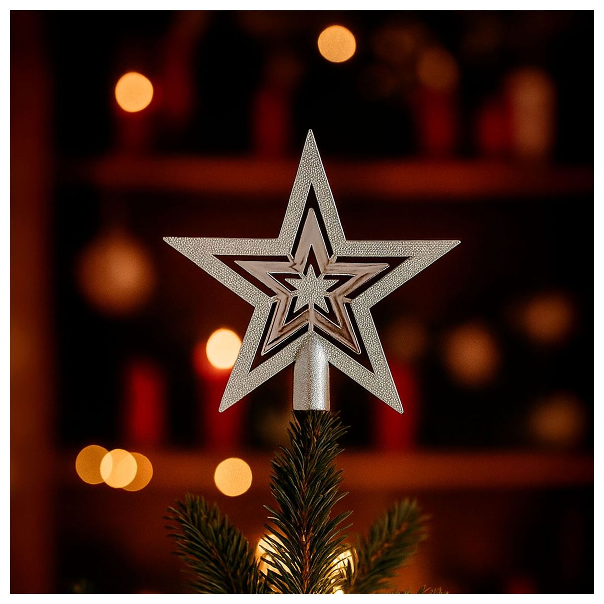 INSPIRACCI - Estrella Navidad Plateada Plateado