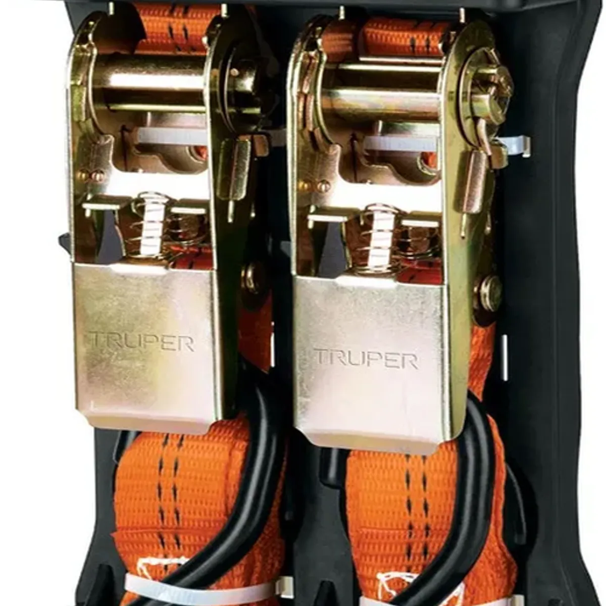 GENERICO - 2 Eslingas Crique Traca Sujetador 3mts Reforzado Autos Moto Color Naranja