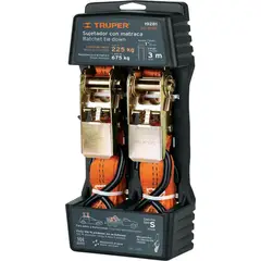 GENERICO - 2 Eslingas Crique Traca Sujetador 3mts Reforzado Autos Moto Color Naranja