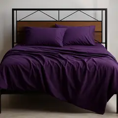 ARMONIA - Juego de Sábana 2½ King 800 Hilos Liso Rojo v12