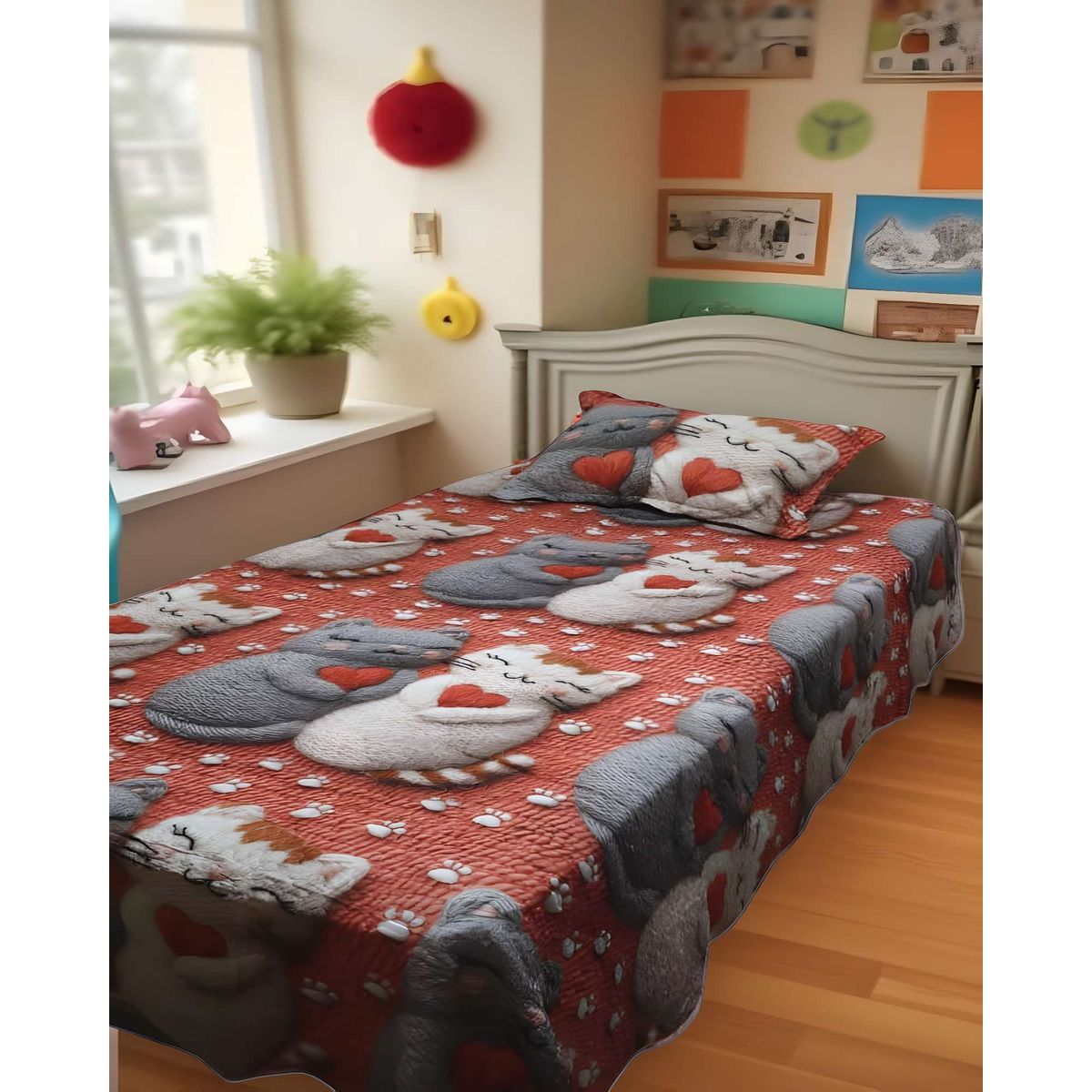 GENERICO - CUBRECAMA INFANTIL DE VERANO 5D PLAZA Y MEDIA 180 X 230 CM
