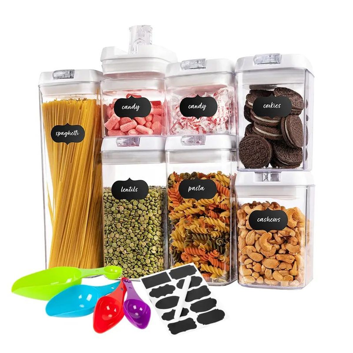 GENERICO - Set De 7 Contenedores Hermeticos De Plastico Cocina Despensa