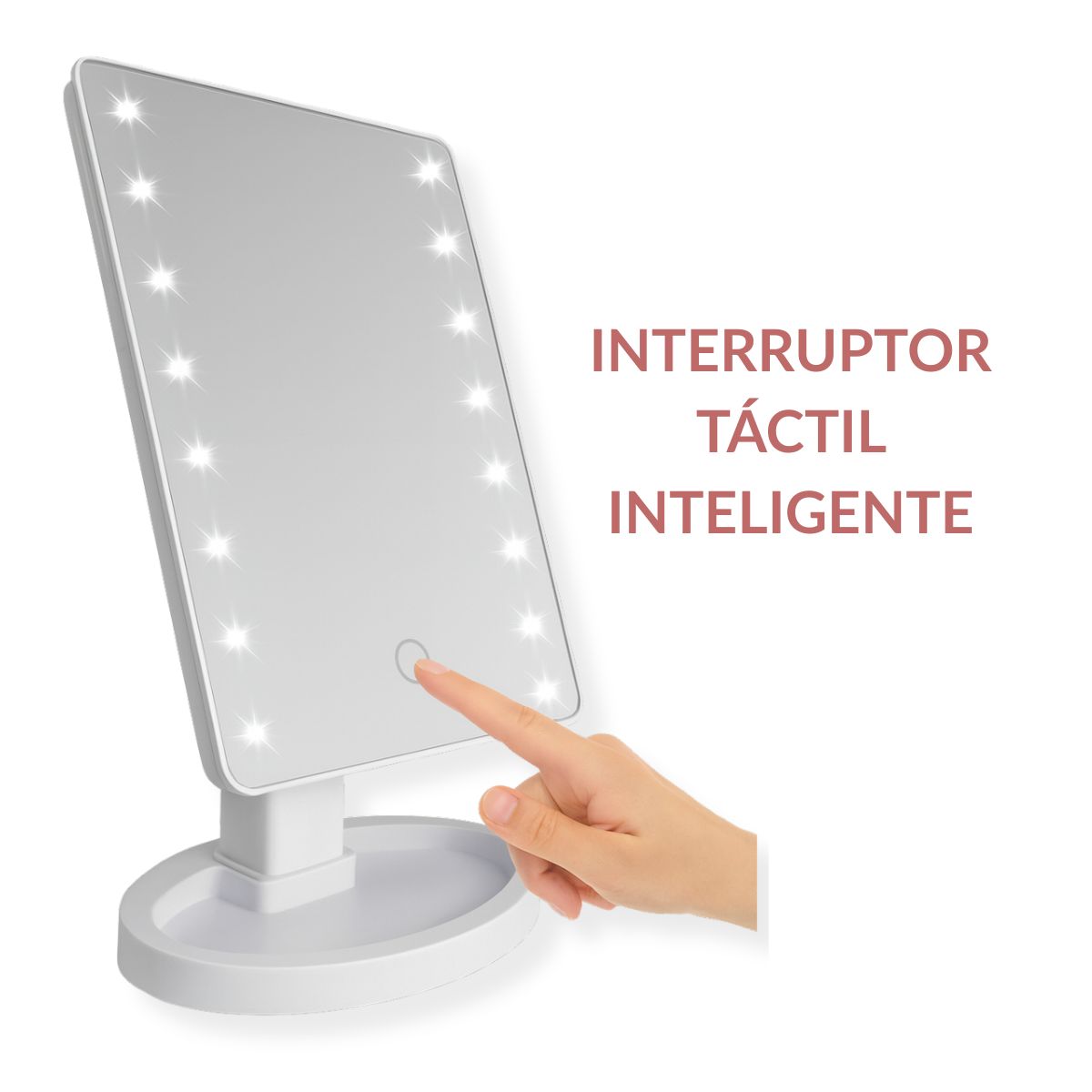 GENERICO - Espejo Negro Luz Led Para Escritorio Vanity Maquillaje Ajustable