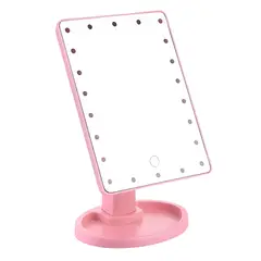 GENERICO - Espejo Rosa Luz Led Para Escritorio Vanity Maquillaje Ajustable