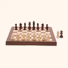 NACION AJEDREZ - Tablero De Ajedrez Madera 33x33cm Magnético Nación Ajedrez Nogal