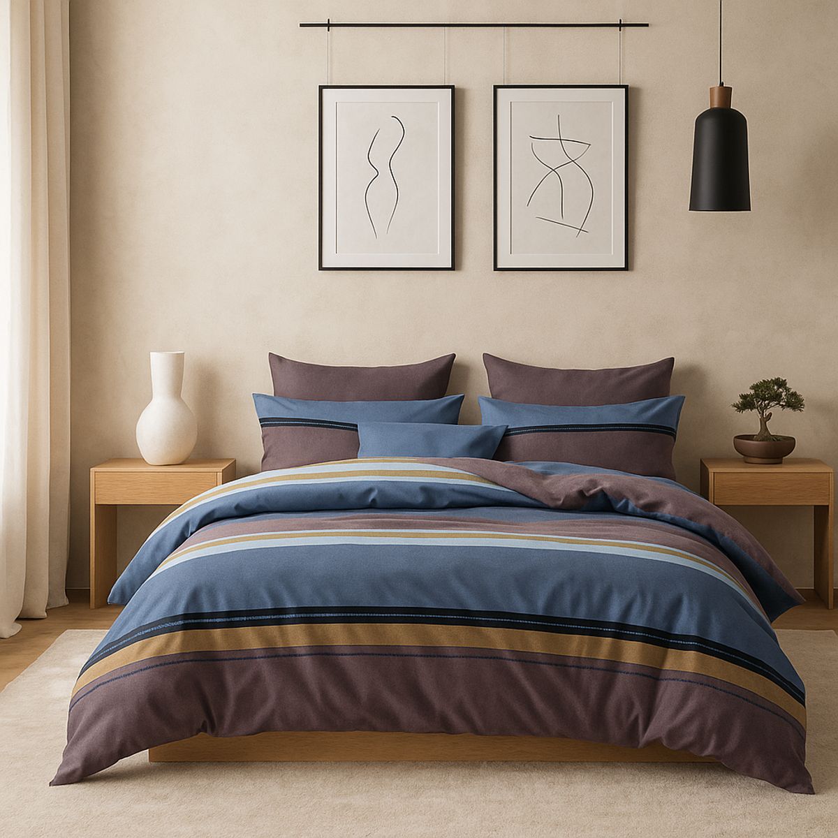 ARMONIA - Sábana 2 Plazas 800 Hilos Diseño Americano 839D 7EF