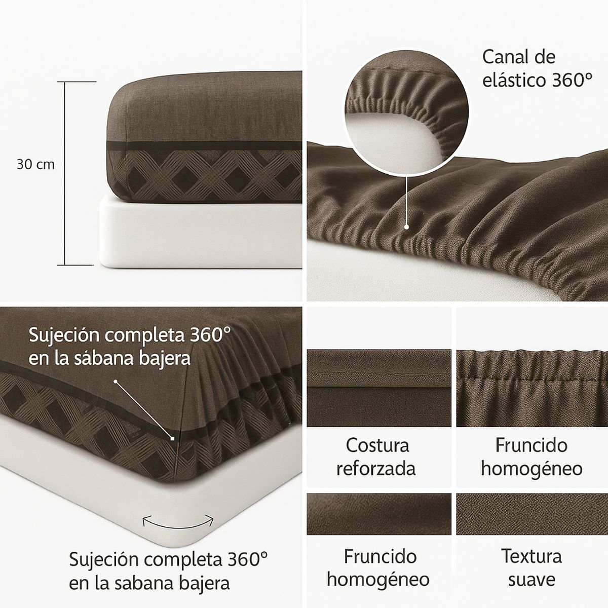 ARMONIA - Sábana King 800 Hilos Diseño Americano 835E 7EF