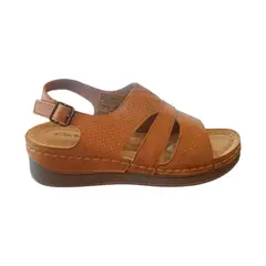 HERIEL - Sandalia Camel Plataforma Mujer