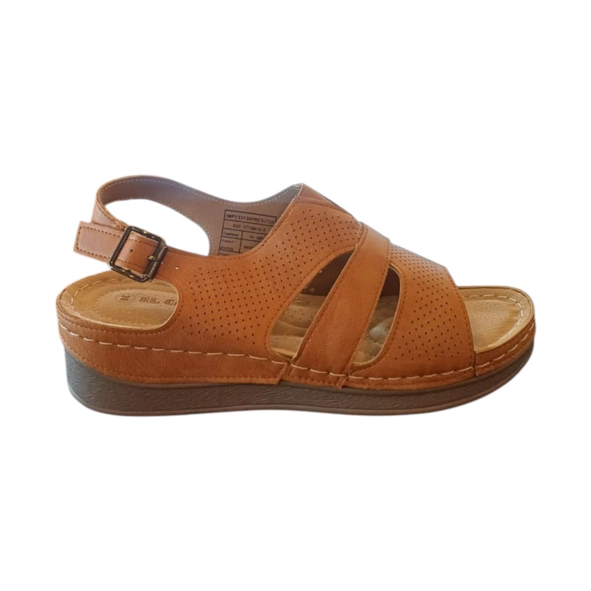 HERIEL - Sandalia Camel Plataforma Mujer