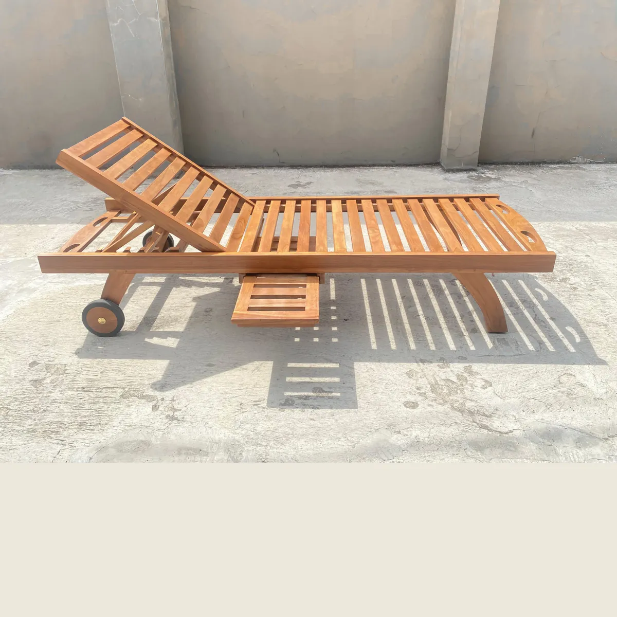 TERRA ESTILO - Reposera Madera Teca Ajustable con Cojín