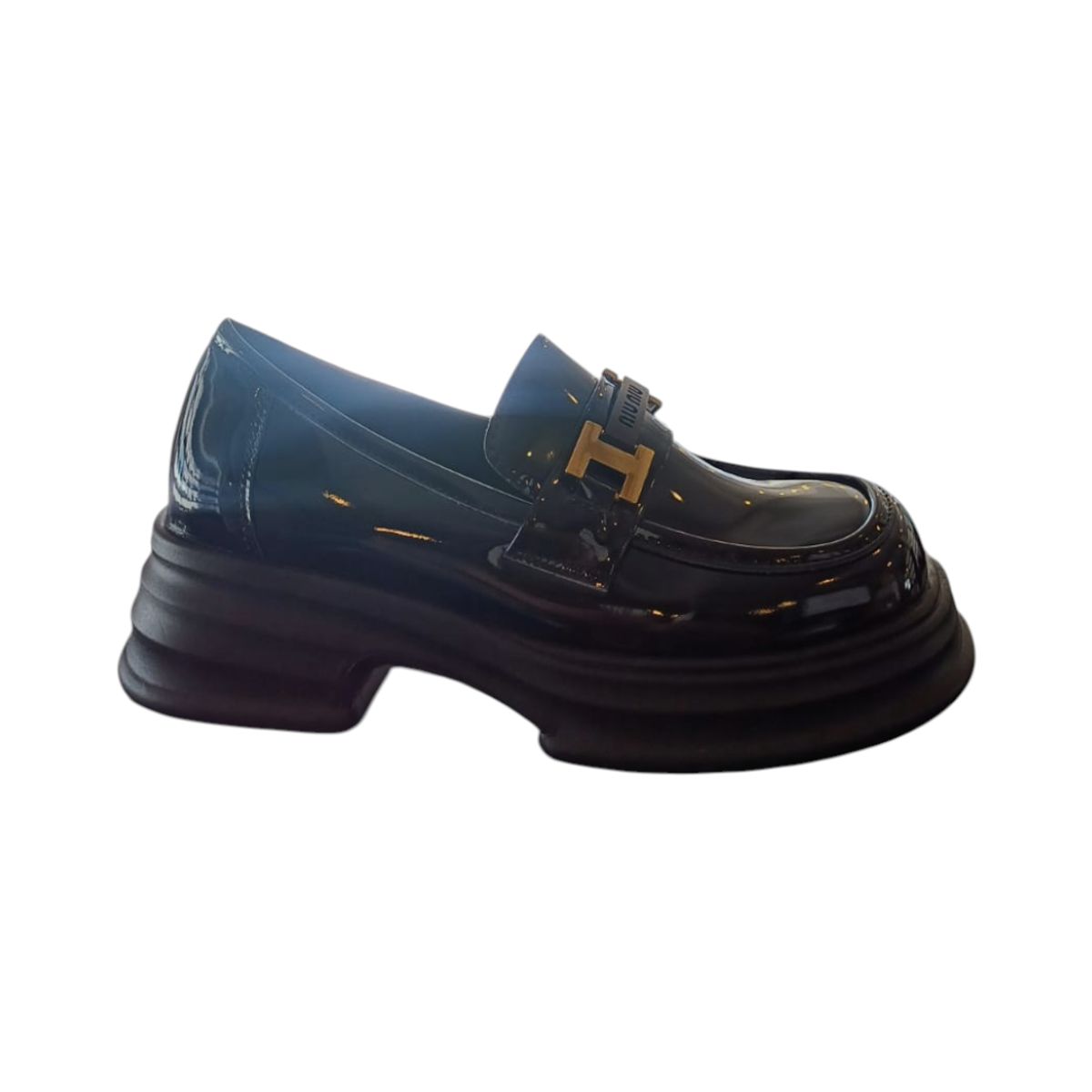 HERIEL - Mocasín Negro Plataforma Charol