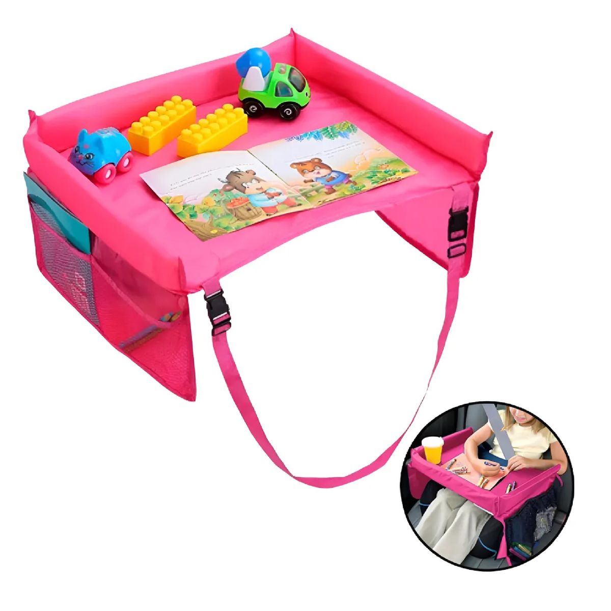GENERICO - Mesa Bandeja De Viaje Multiusos Para Niños Viaje Tranquilo Rosa
