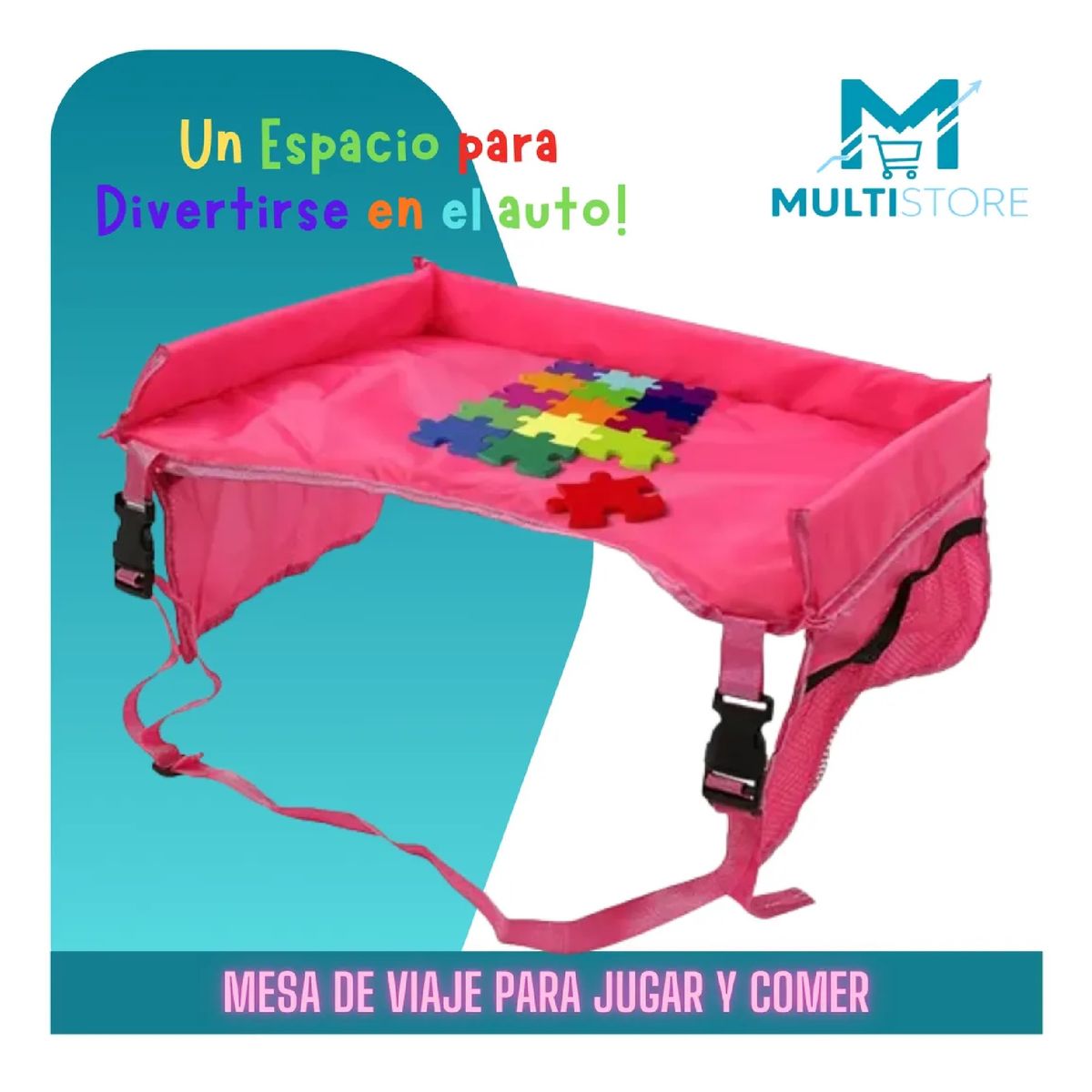 GENERICO - Mesa Bandeja De Viaje Multiusos Para Niños Viaje Tranquilo Rosa