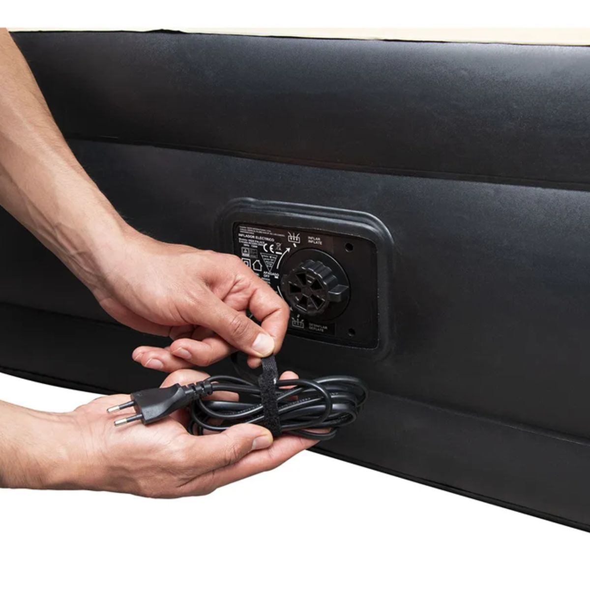 GENERICO - Colchón Inflable Eléctrico High Palace Queen Beige Doite