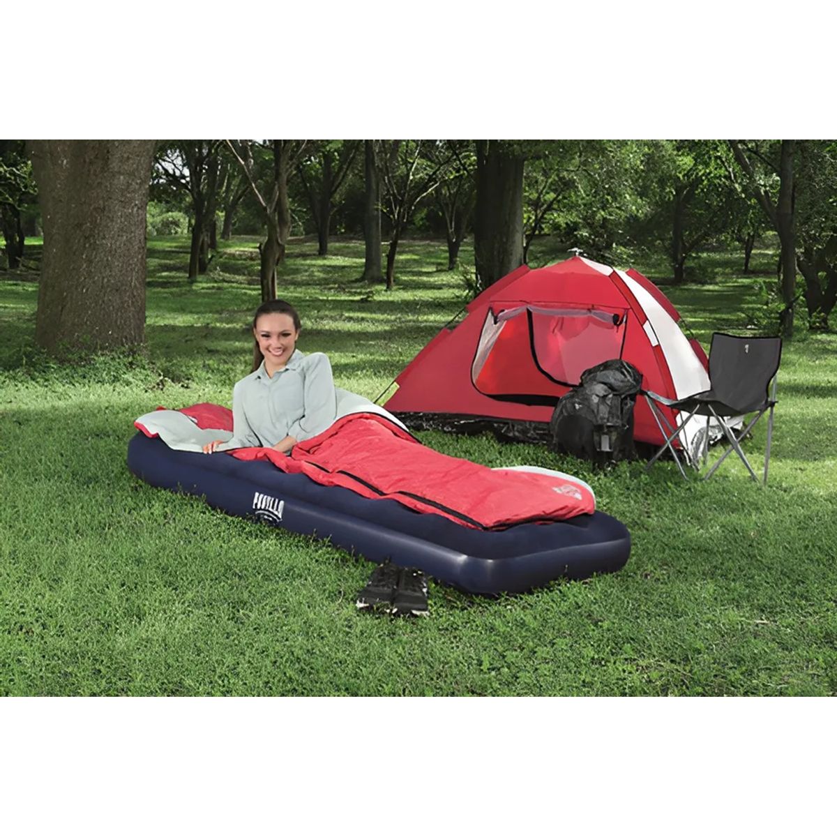 Colchon Inflable 1 Plaza 185x76x28 - Inflador Incorporado Color Azul, marca GENERICO - Foto Principal