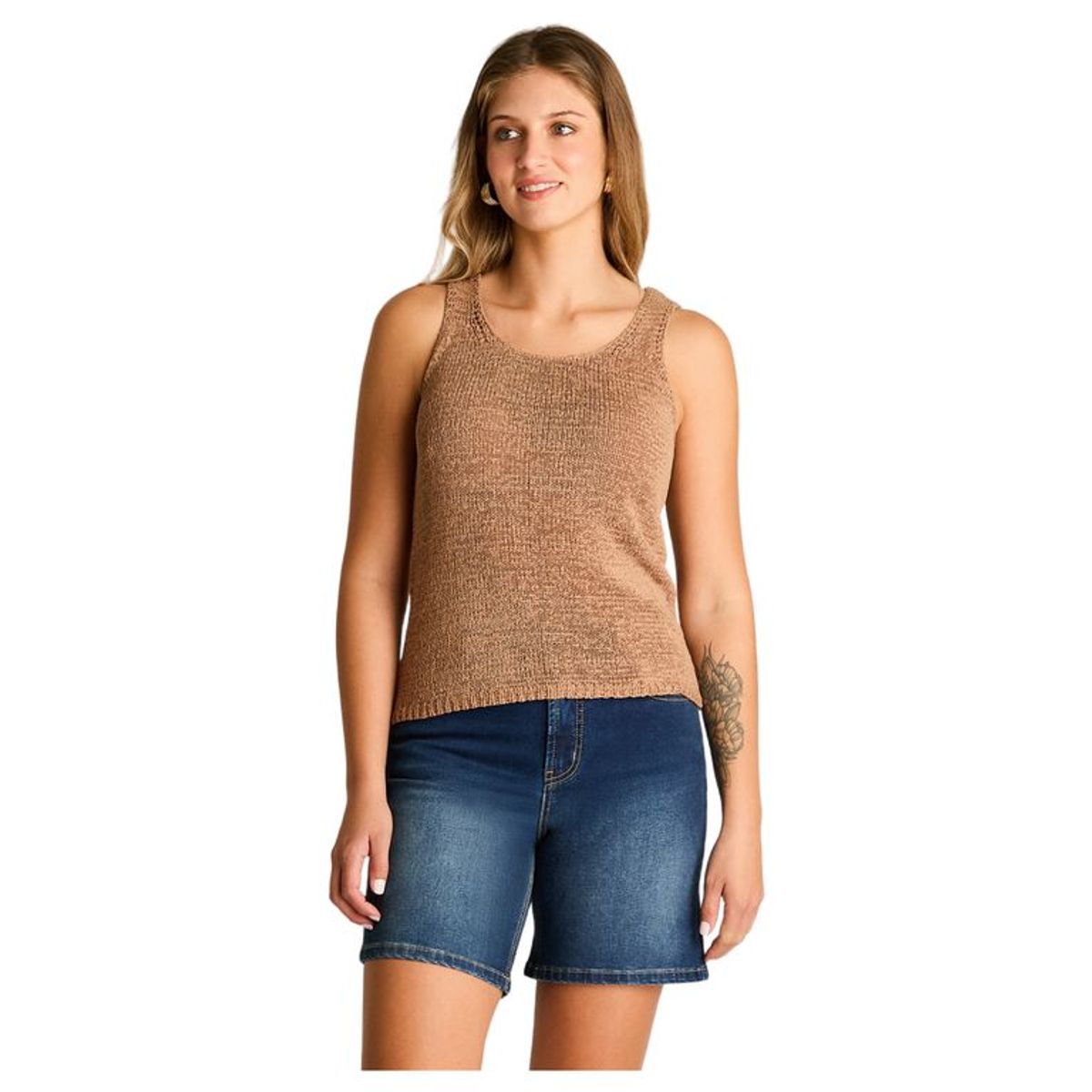 LORENZO DI PONTTI - Polera Camel Sin Mangas Elasticidad Media - Weekend