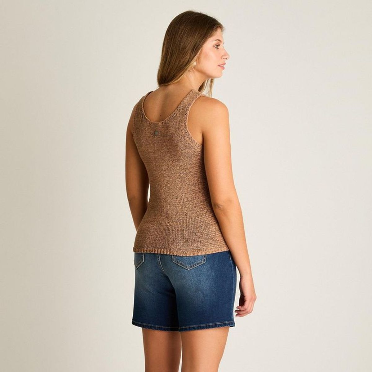 LORENZO DI PONTTI - Polera Camel Sin Mangas Elasticidad Media - Weekend