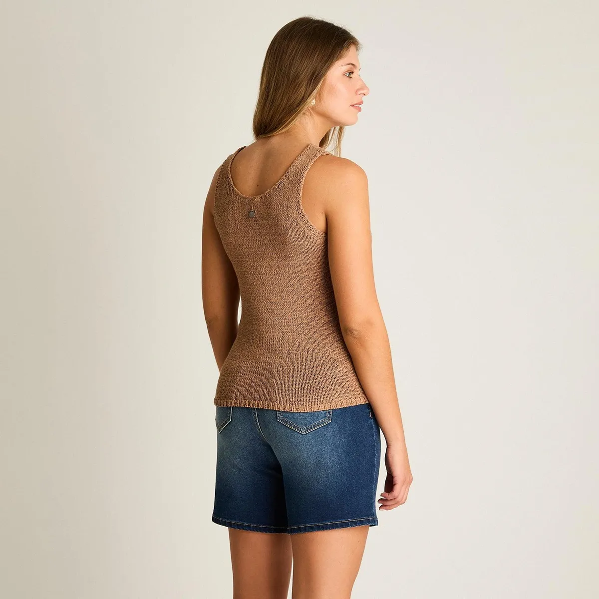 LORENZO DI PONTTI - Polera Camel Sin Mangas Elasticidad Media - Weekend