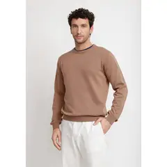 TRIAL - Sweater Cuello C Algodón Phelps Café