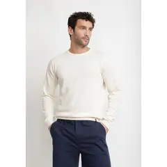 TRIAL - Sweater Cuello C Algodón Phelps Crudo