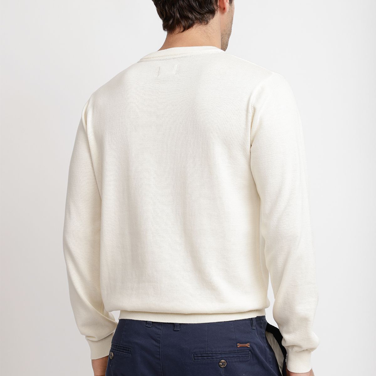 TRIAL - Sweater Cuello C Algodón Phelps Crudo