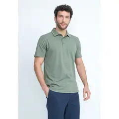 TRIAL - Polera Polo Lino Algodón Morrís Verde