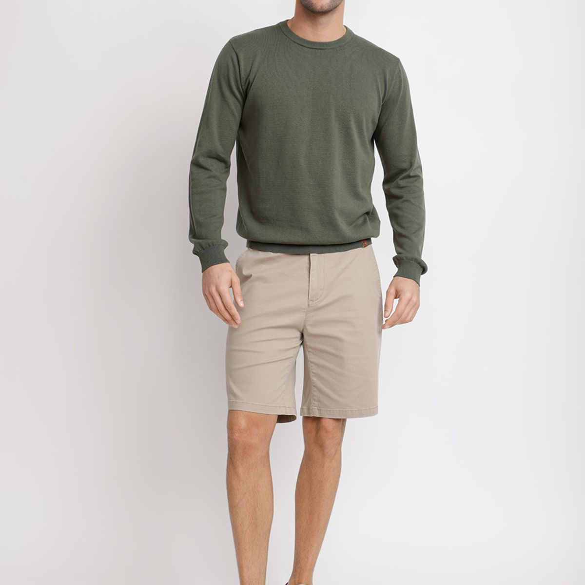 TRIAL - Sweater Cuello C Algodón Phelps Verde