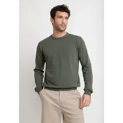 TRIAL - Sweater Cuello C Algodón Phelps Verde