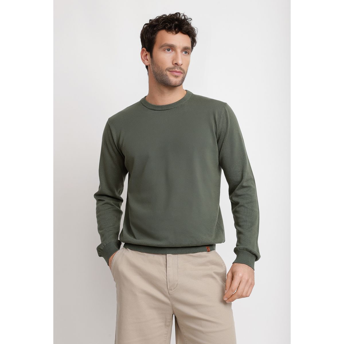 TRIAL - Sweater Cuello C Algodón Phelps Verde