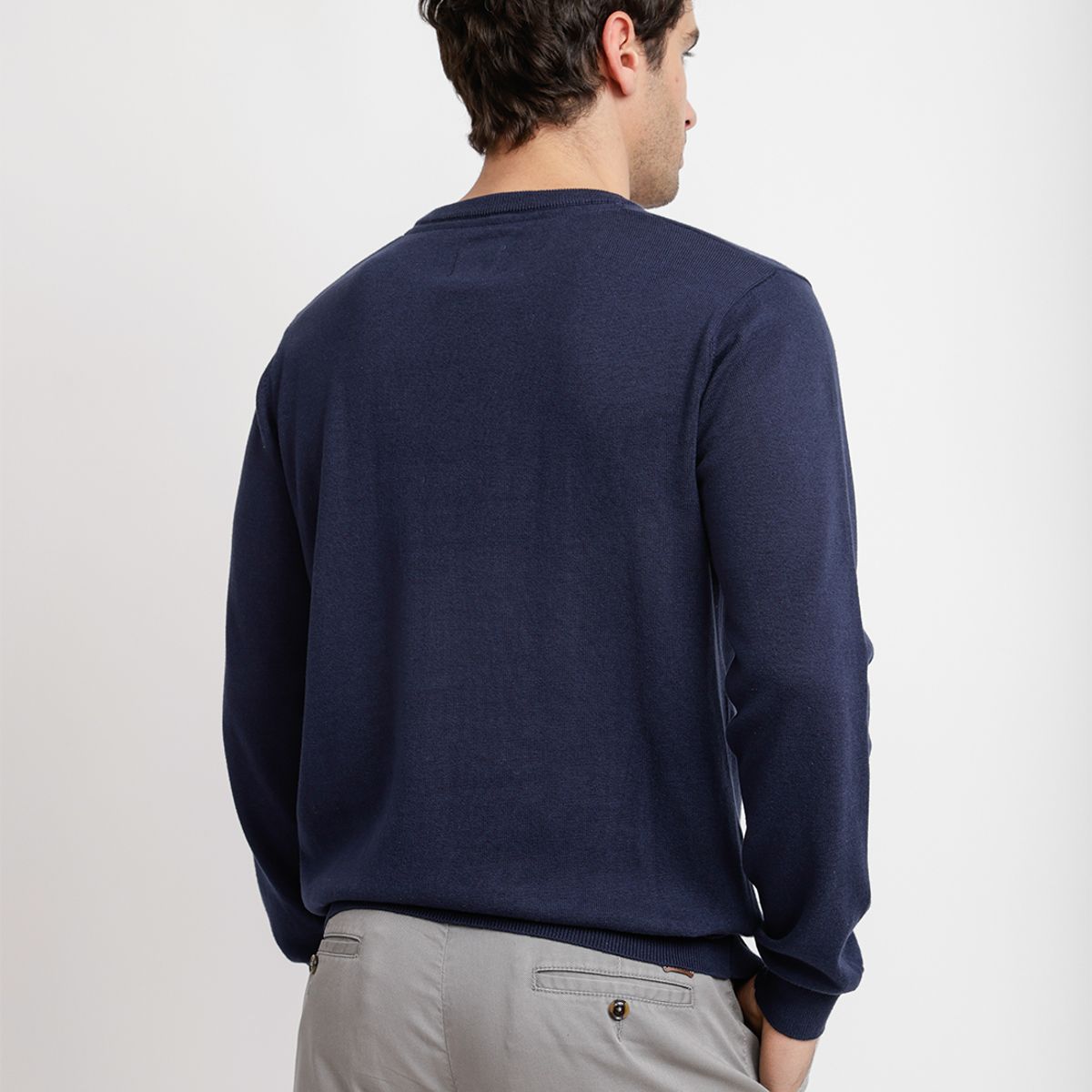TRIAL - Sweater Cuello C Algodón Phelps Azul Marino