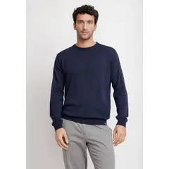 TRIAL - Sweater Cuello C Algodón Phelps Azul Marino