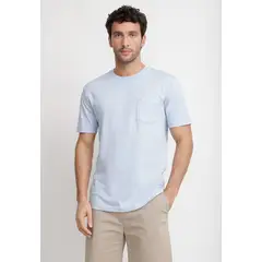 TRIAL - Polera Cuello C Algodón Pima Marcus Celeste