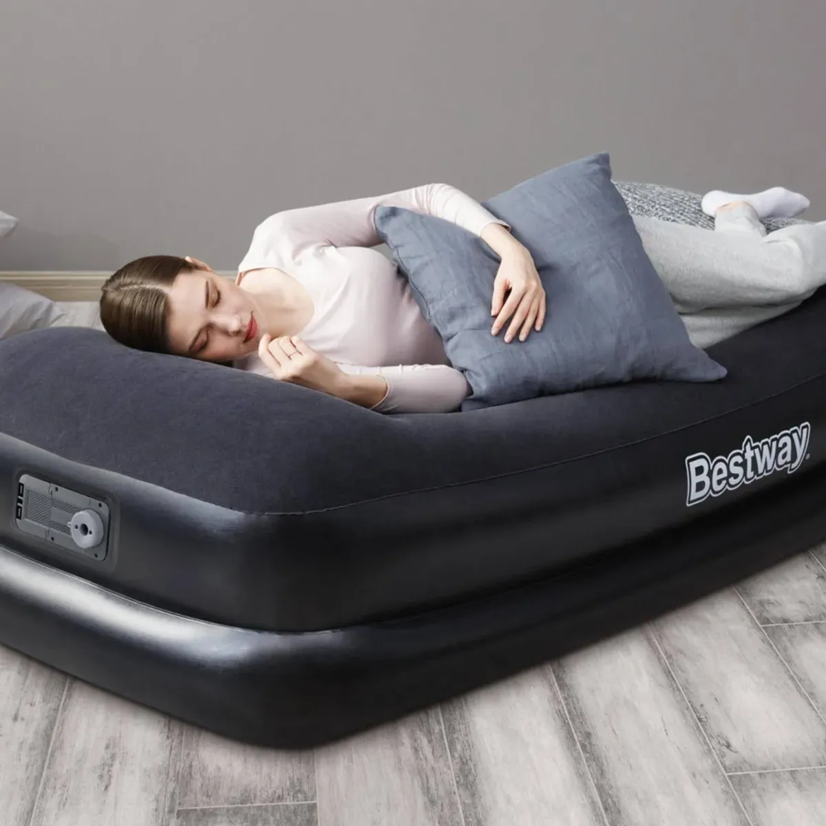 GENERICO - Colchón Eléctrico Inflable 1 Plaza Bestway Color Negro