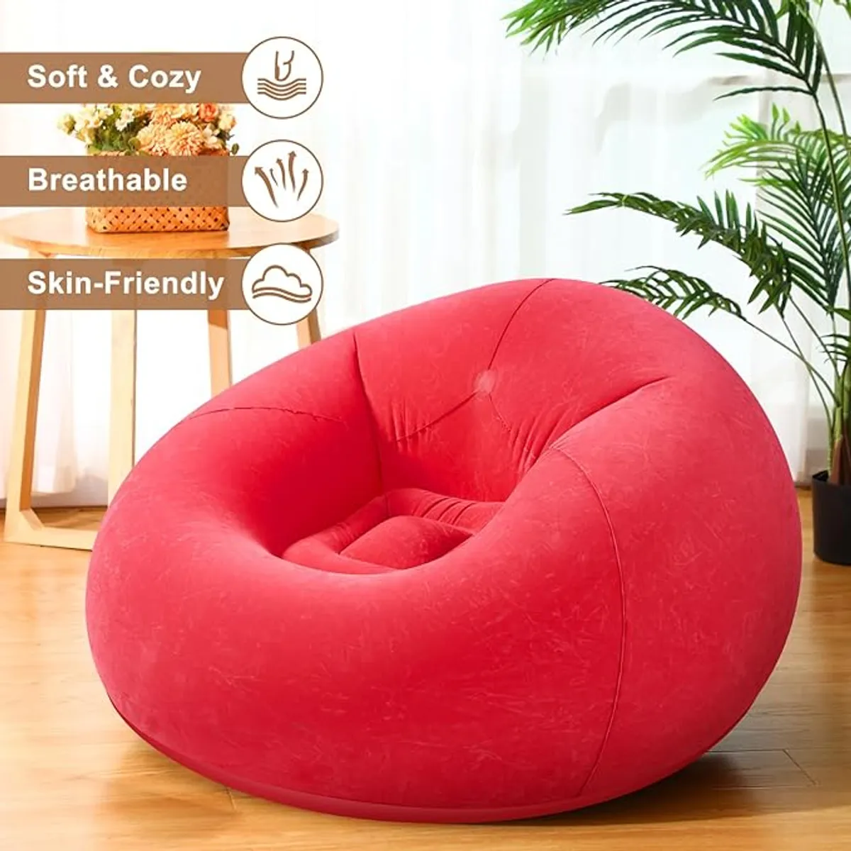 GENERICO - Sillón Inflable 110x110x85 Cm + Inflador Electrico Portatil