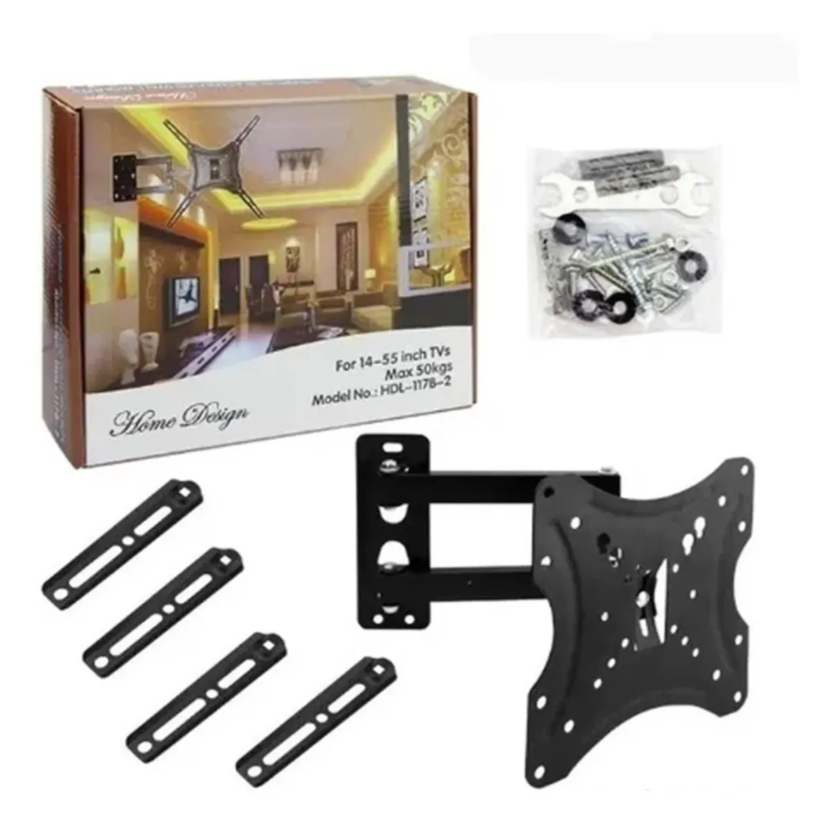 GENERICO - Base Soporte para TV 14 a 55 Pulgadas - Brazo Articulado Reforzado hasta 50kg