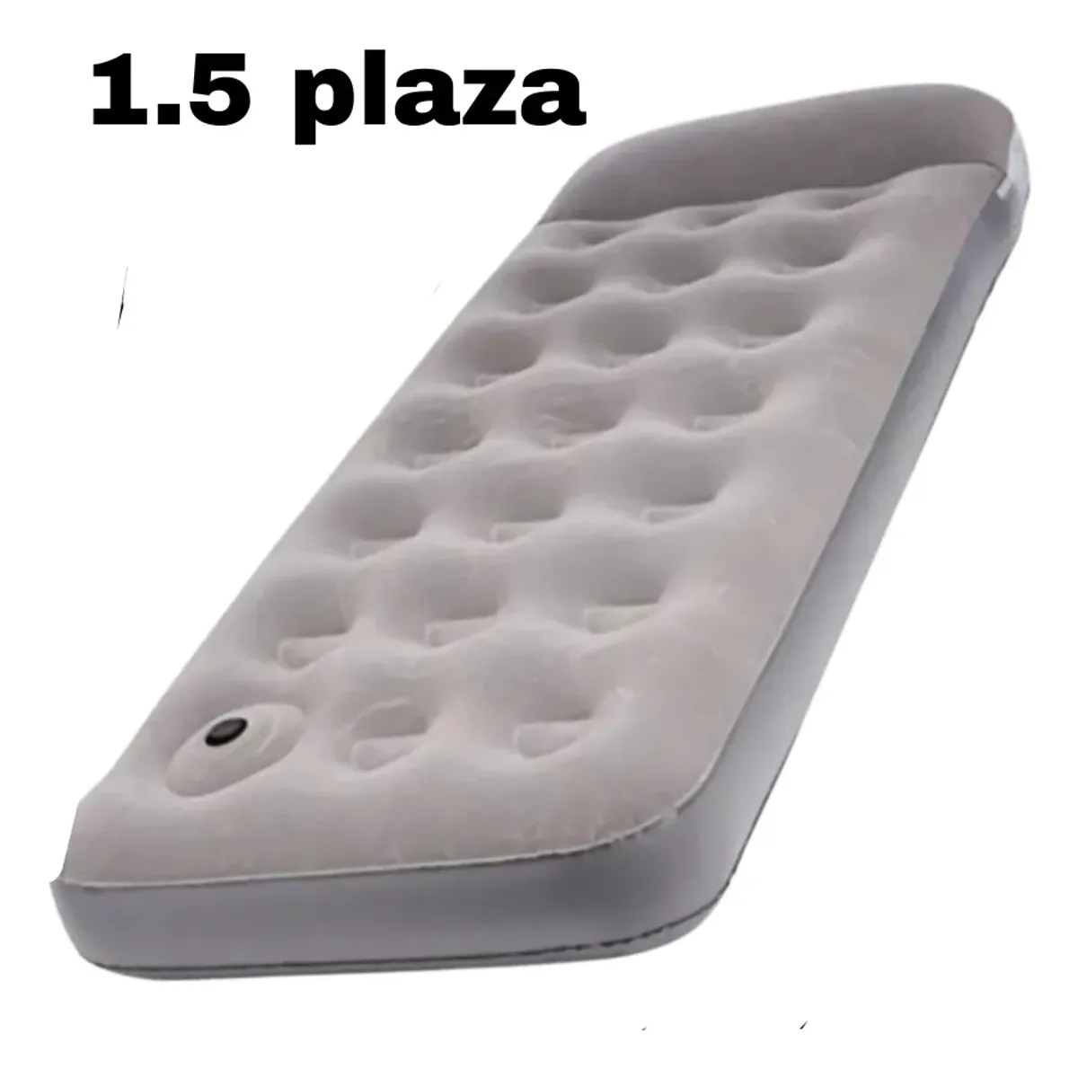 GENERICO - Colchon Inflable 1 Plaza Inflador De Pie Incluido Bestway Gris