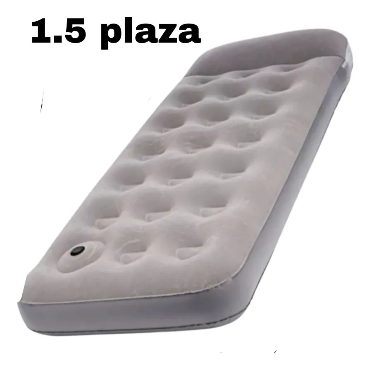 GENERICO - Colchon Inflable 1 Plaza Inflador De Pie Incluido Bestway Gris