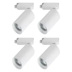 WANT - 4 Focos Blancos Dirigible 7W Luz Cálida Para Riel
