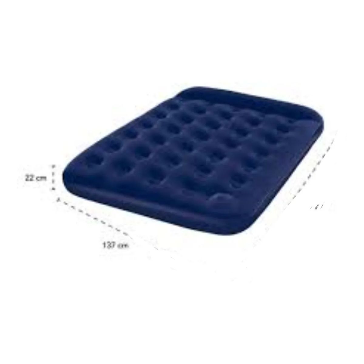GENERICO - Colchon Inflable Doble 2 Plazas C Bomba De Pie Azul