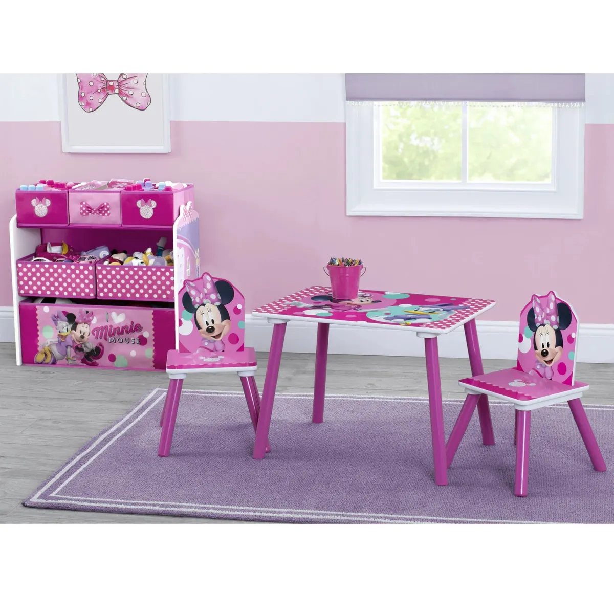 DISNEY - Set juego de mesa y organizador infantil  Minnie Mouse Delta Children